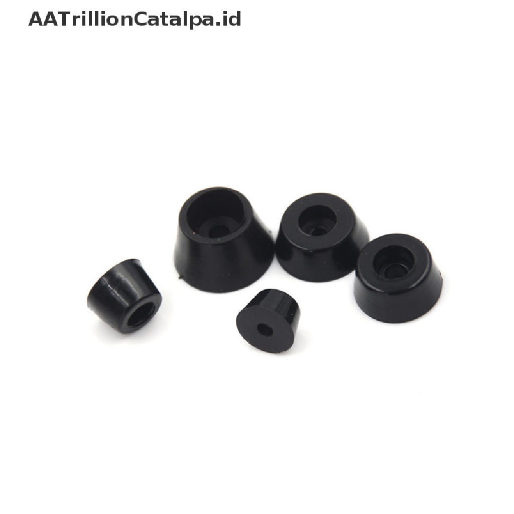 Aatrillioncatalpa 10Pcs Pad Bumper Bulat Bahan Karet Warna Hitam Untuk Kaki Lemari