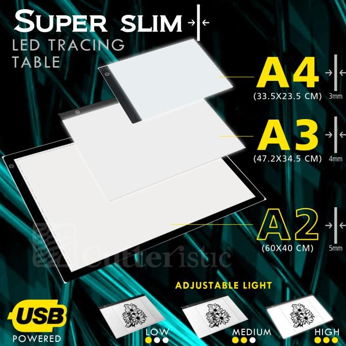 Tracing Board LED A4 A3, Papan Jiplak Light Pad Gambar Drawing