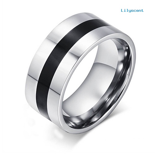 Ls Cincin Stainless Steel Simple Untuk Pria / Wanita