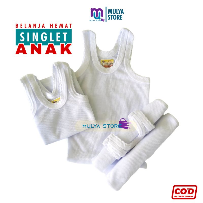 Kaos Dalam Anak Pria Wanita Putih Singlet Kiki Murah