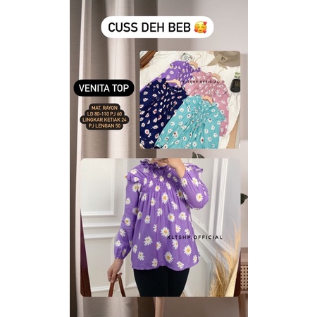 VENITA TOP BLOUSE RAYON MOTIF BUNGA