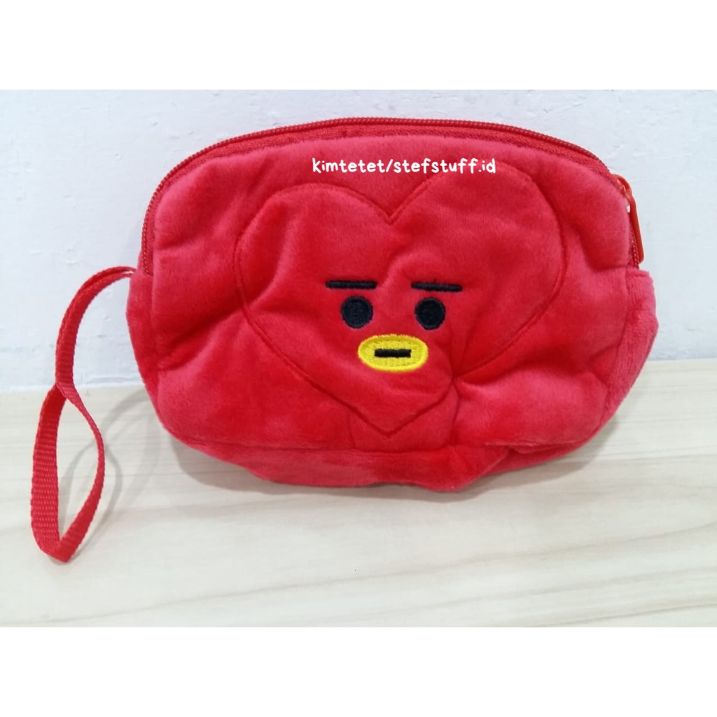 UNofficial Pouch Serbaguna Kain Lembut Halus Dompet Double Zipper 2 Resleting Wallet Bulu Beludru BT