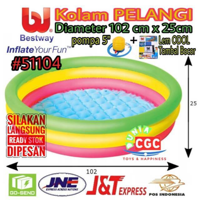 Bestway 51104 Kolam Pelangi 3 Ring  Mainan  Edukasi Anak  