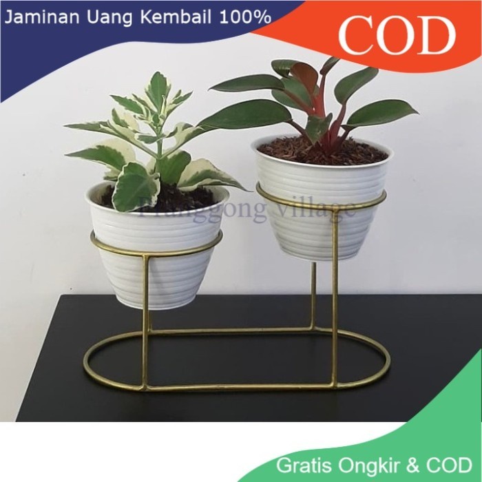 Standing Planter / Pot Bunga Minimalis / Pot Bunga Standing / Rak Bunga Besi / Standing Pot Besi