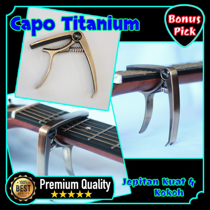 Capo Gitar Akustik Elektrik Titanium Cappo Guitar Kapo Gitar