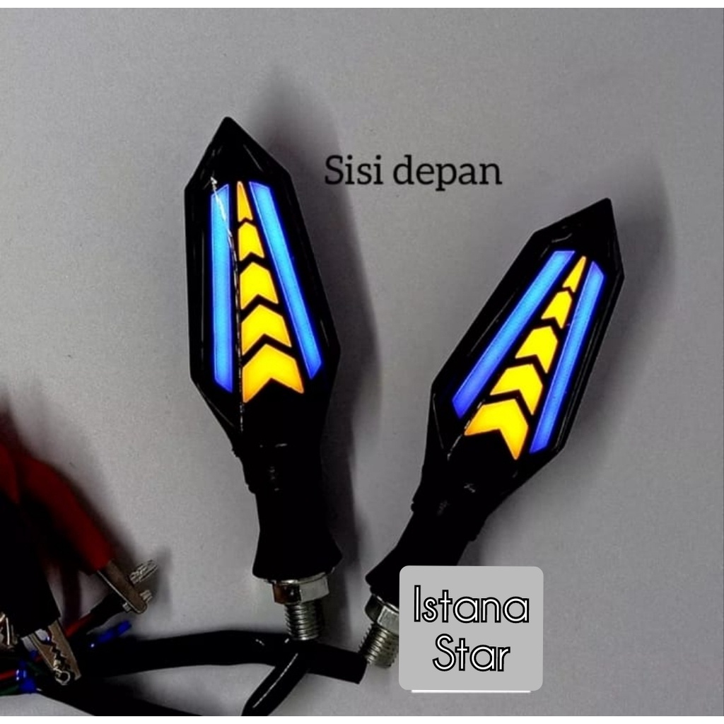 LAMPU SEN RUNING LED PANAH 2 SISI PANAH SENJA SEN BIRU KUNING CBR/VARIO/VIXION/R15/NINJA