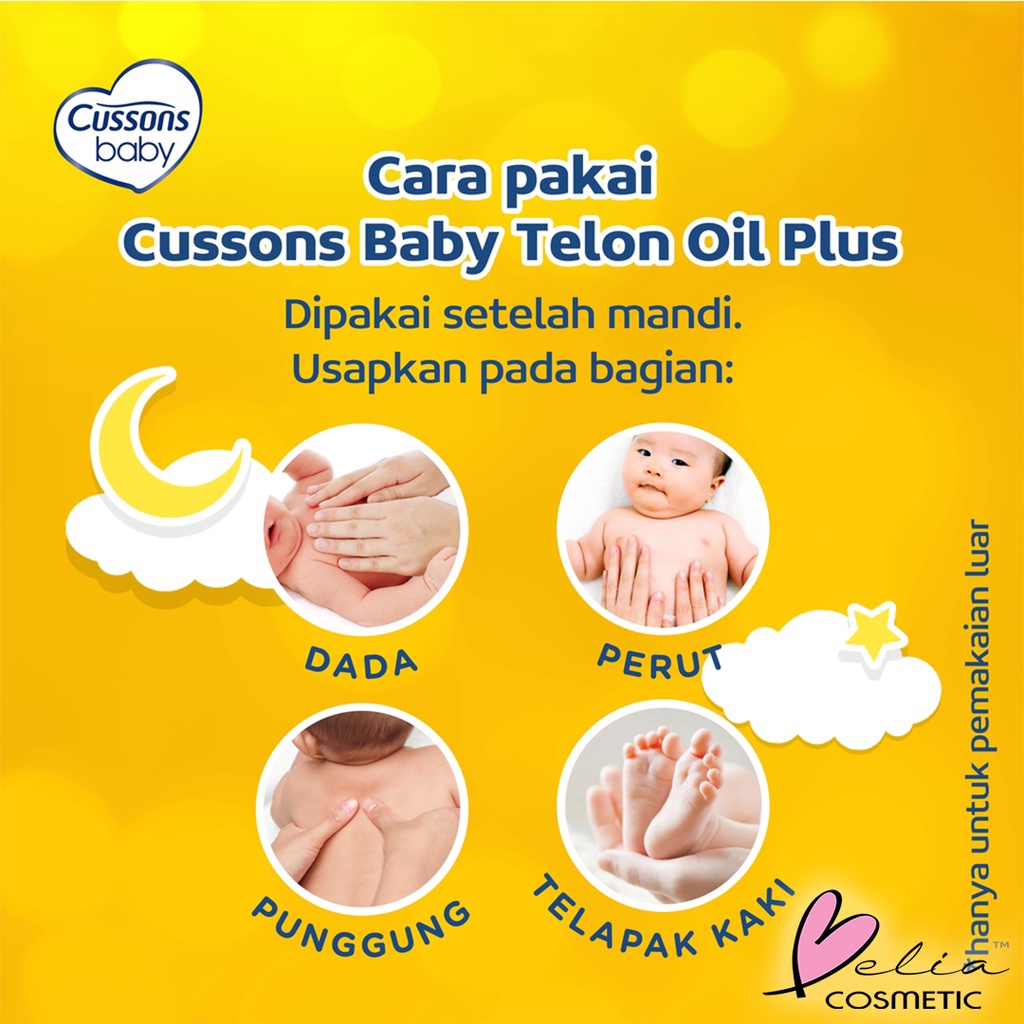 ❤ BELIA ❤ Cussons Baby Telon Oil | Telon Oil Plus | Baby Oil | Moscare Skin Protection - Losion Bayi Anti Nyamuk | lotion | 30ml | 60ml | 100ml | 50gr | 100gr | BPOM