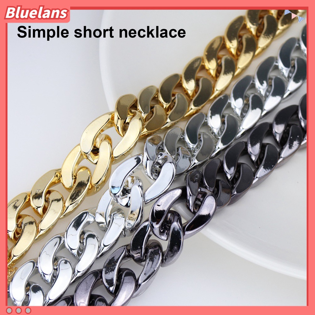 Bluelans Kalung Rantai Choker Bahan Alloy Tebal Dapat Disesuaikan Gaya Hip Hop Untuk Wanita