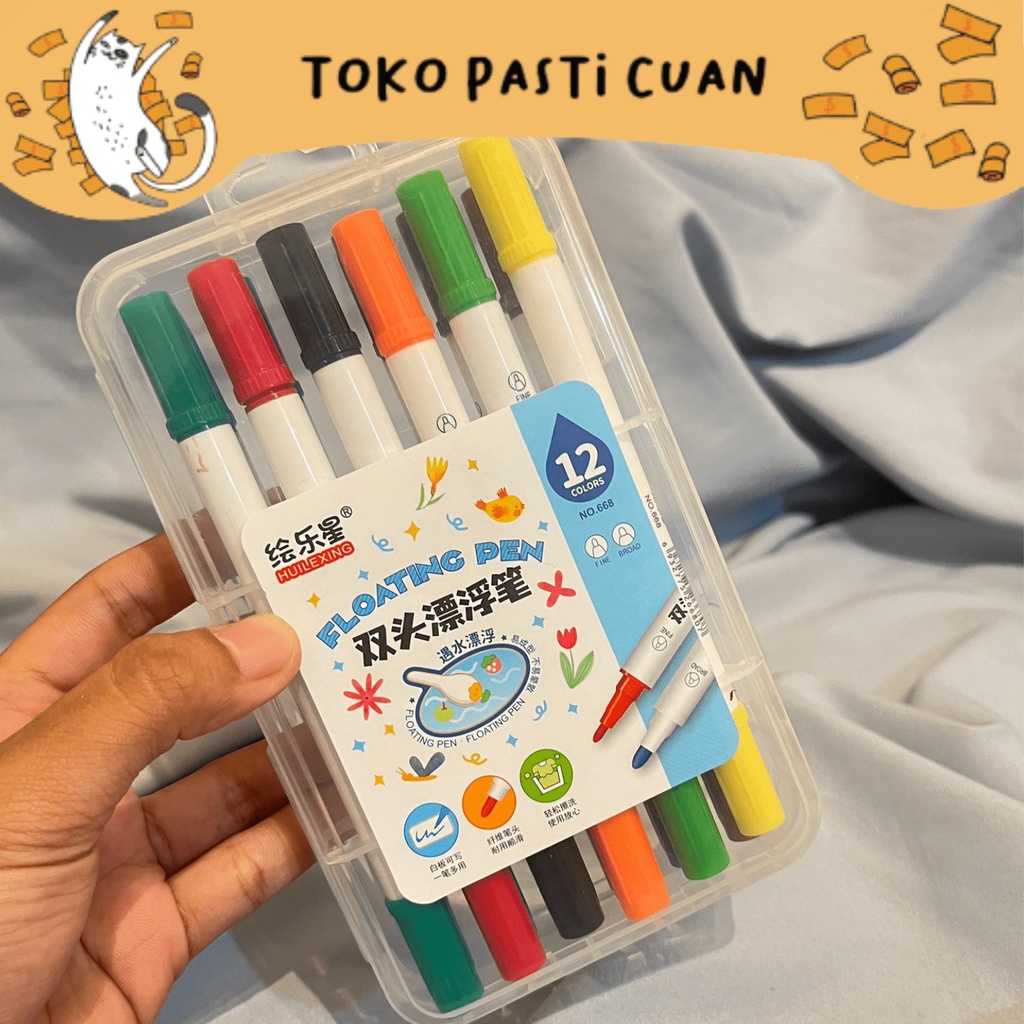 

floating pen stabilo 1 set isi 12 pcs pen lucu imut bolpen viral pulpen ank sekolah kebutuhan anak import termurah bisa COD