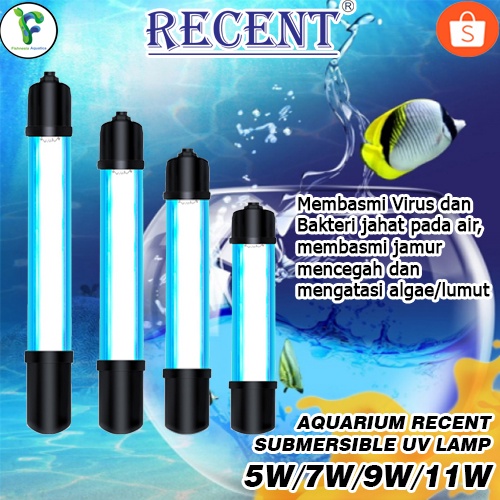 Lampu UV Kolam Ikan Aquarium Aquascape Lampu UV Celup Recent