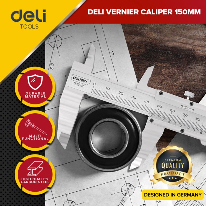 

Deli Vernier Caliper / Jangka Sorong 0-150Mm 6 Inch Perkakas Edl92150