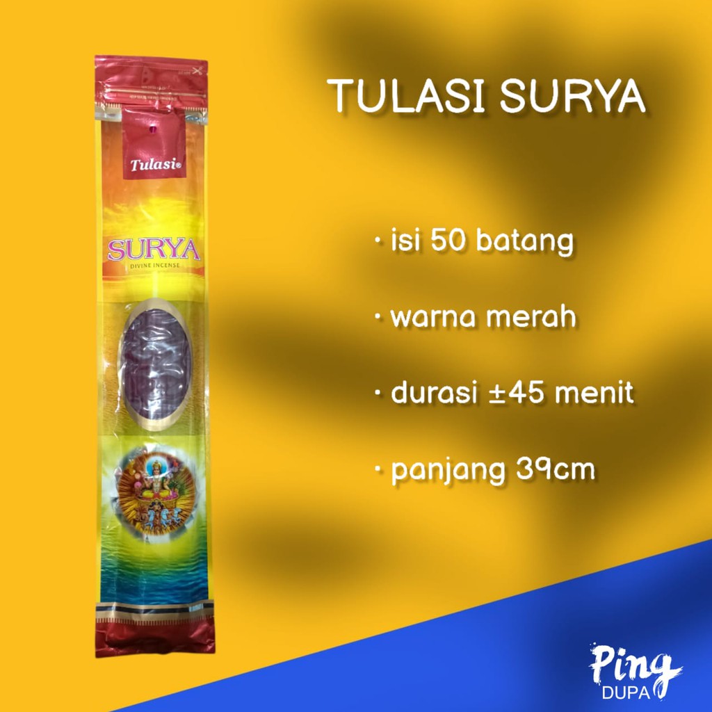 Dupa Surya Pouch Isi 50 Batang Hio Matahari By Tulasi India