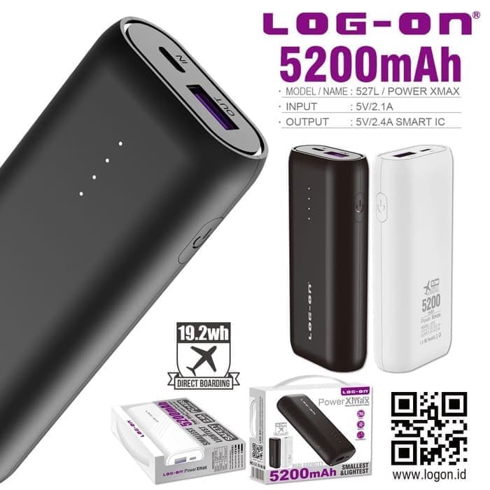 POWERBANK LOG ON PB-527L POWERXMAX 5200 MAH SMALLEST-LIGHTTEST