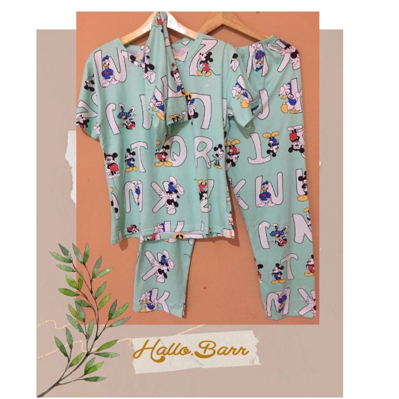 PIYAMA KOREA | PIYAMA KAOS SPANDEX | BAJU TIDUR