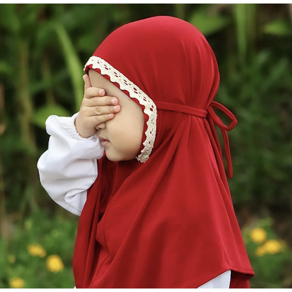 Bergo Renda Anak Maryam Jilbab Kerudung / Anak Kids Renda Kepala Pusatgrosir_solo KIDS BERGO RENDA PREMIUM ORIGINAL ANAK