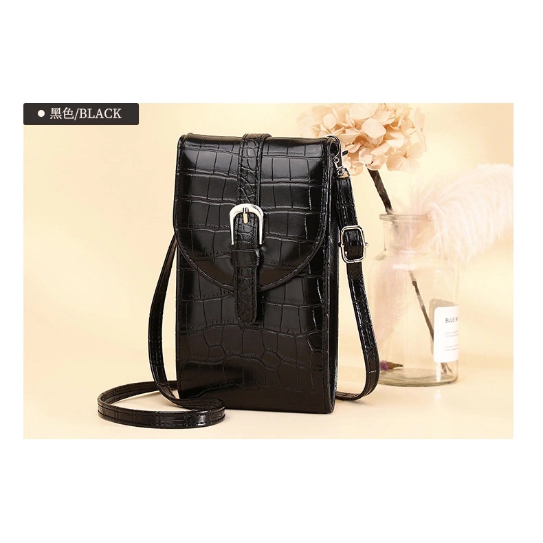 Tas selempang wanita mini ponsel croco lucu imut bahan import elegant 2022 selempang handphone