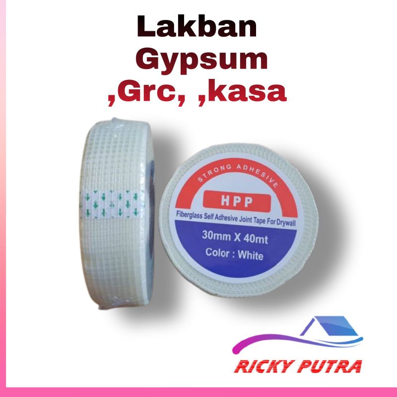 Lakban Gypsum plus Lem /Kasa lem Gipsun/ Fiber Glas Tape / Lakban kasa Gypsym Grc
