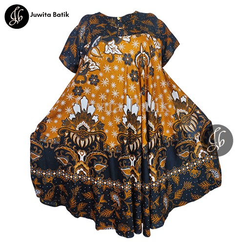 Juwita Batik - Daster Payung Jumbo XXL LD 120 Motif Kembang Putri - Daster Busui Jumbo - Daster Jumbo Murah