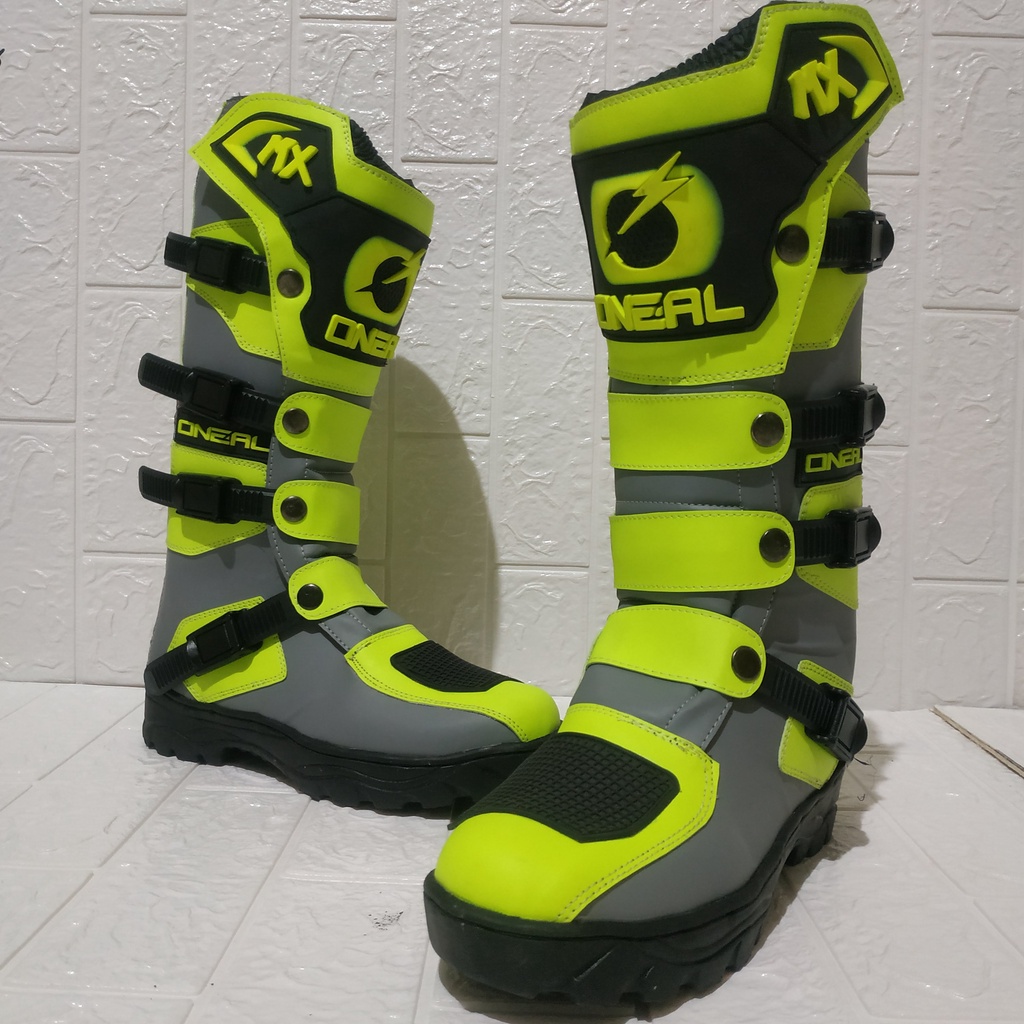 sepatu trail cross adventure logo 3D kualitas premium bots safety terlaris sepatu touring roadrace or drag STABILO ABU