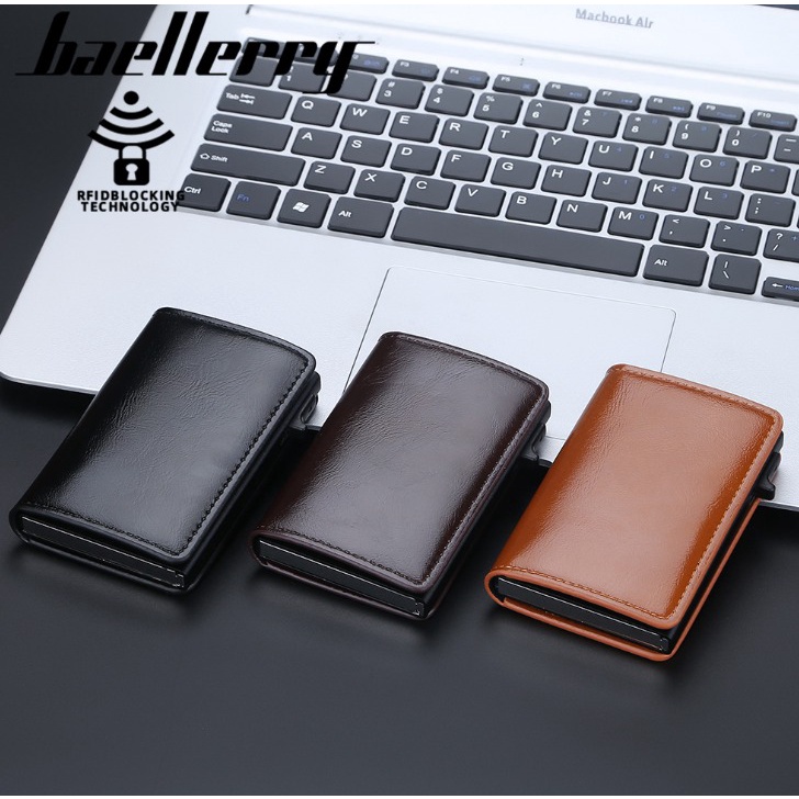 Dompet Kartu Pria Kulit Baellerry RFID Anti Theft Card Premium BLY057