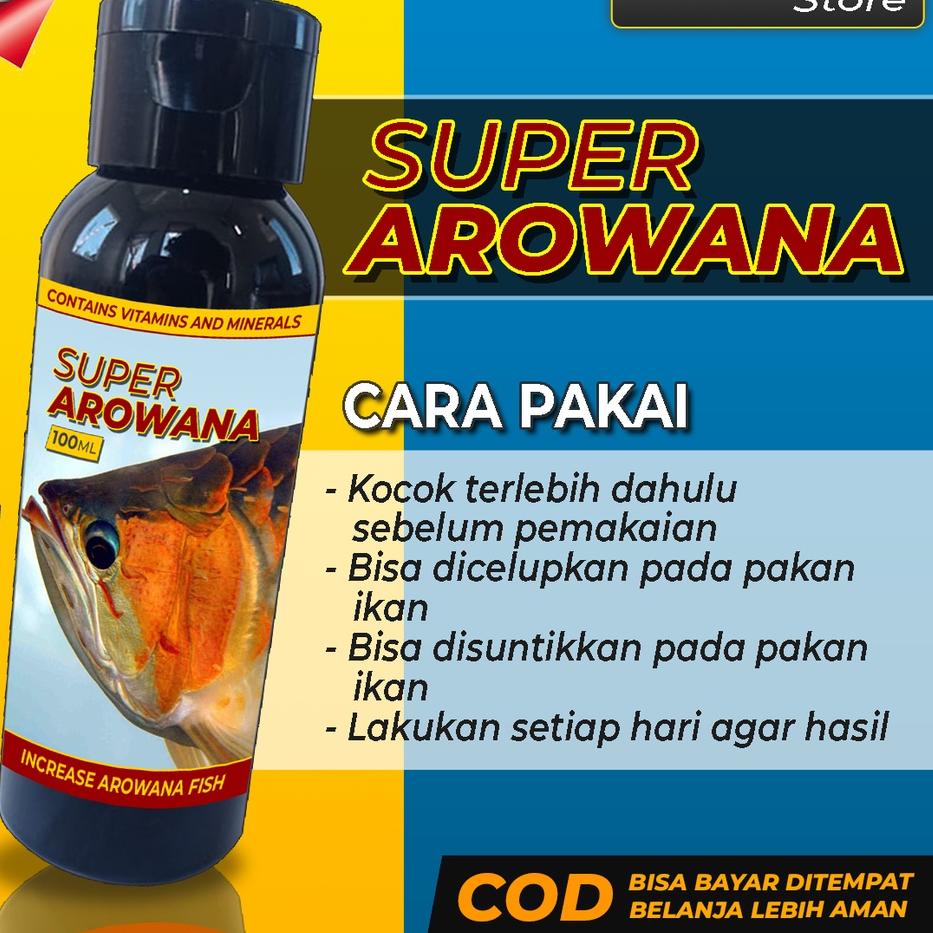 spesial❤ Vitamin Ikan Arwana SUPER AROWANA Arwana Super Red Golden Red Silver Red Jardini Platinum 100ML produck terbaik