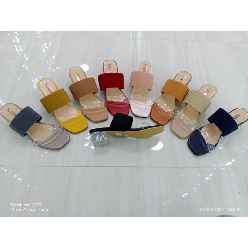 Sandal Wanita Hak Kaca T3cm