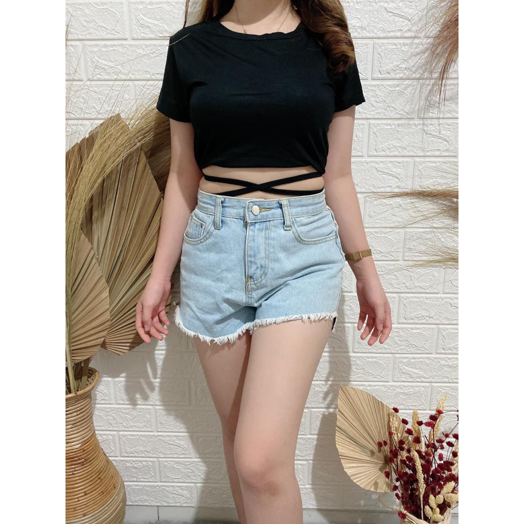 Crop Wanita Korea Nora Crop Tali