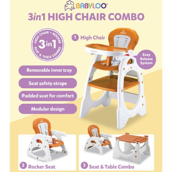 Kursi Makan Bayi Baby Chair 3 In 1 Babyloo