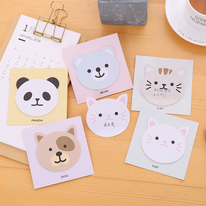 

Animal Smiley Sticky Notes Post-its (Catatan Tempel)