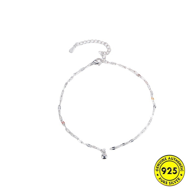 Gelang Kaki Rantai Sterling Silver 925 Dengan Manik-Manik Untuk Wanita