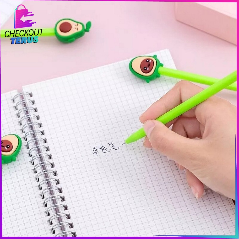 CT A9 Pulpen Karakter Alpukat Alat Tulis Stationary Pena Unik Pen Motif Buah Avocado Lucu