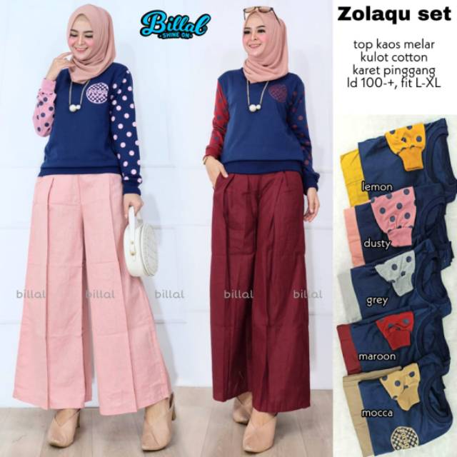 Pakaian Wanita SETELAN HQ ZOLAQU SET ORI BILLAL BERLABEL TERMURAH