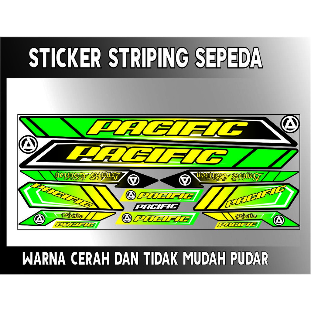 KAFFA STIKER STRIPING VARIASI STICKER SEPEDA BIKE TO WORCK STRIPING PACIFIC POLET
