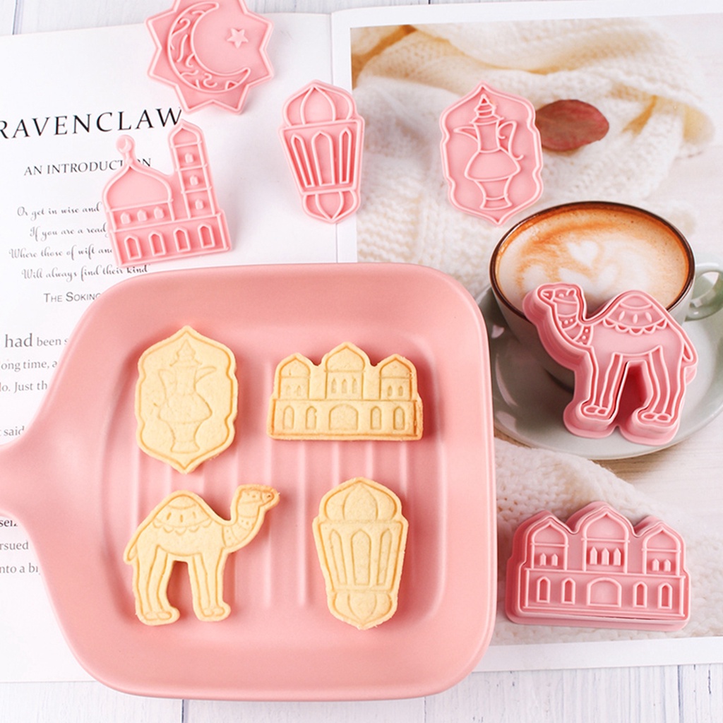 6 Pcs / Set Cetakan Kue Biskuit Cookies Desain Eid Mubarak Ramadhan Muslim Untuk Pesta Dapur