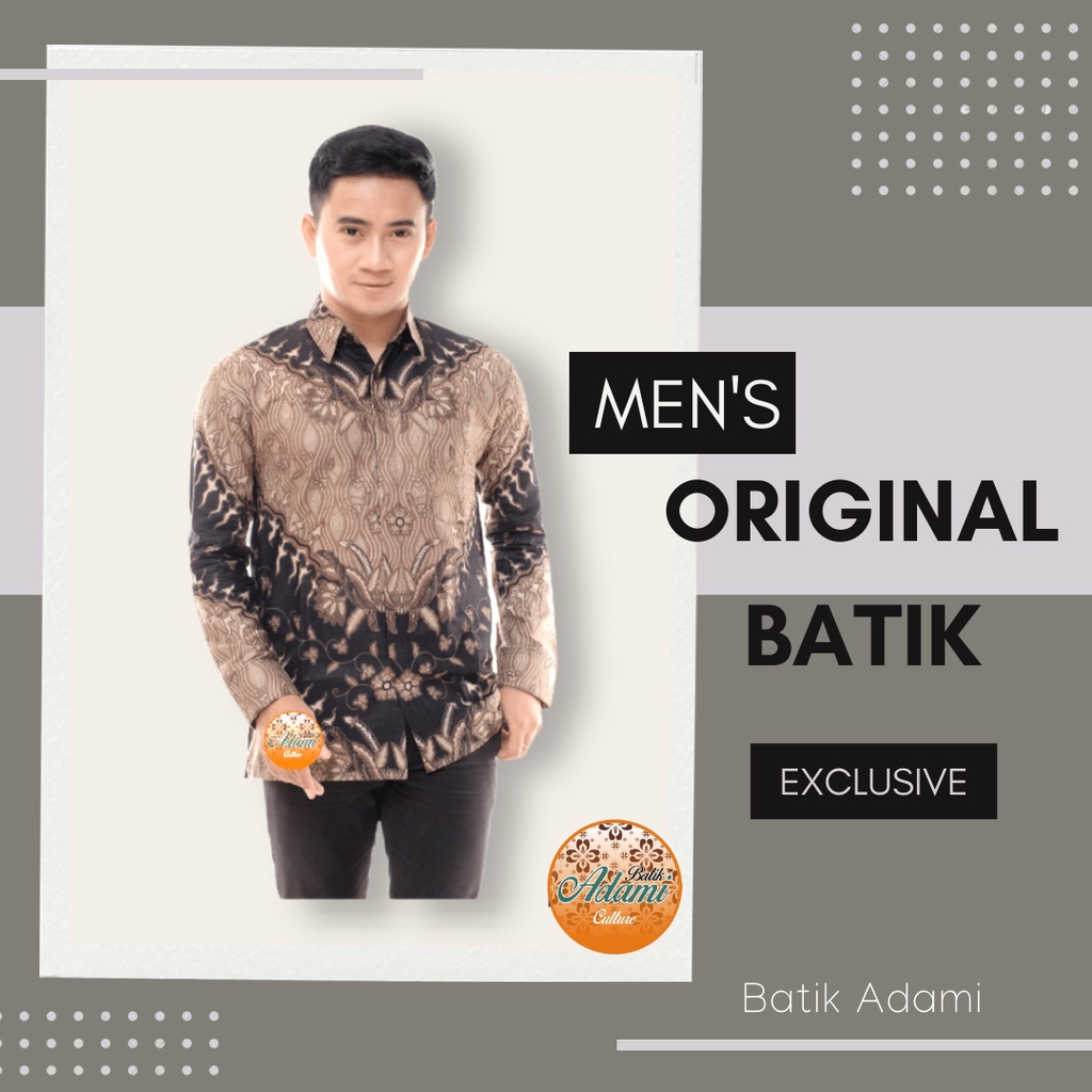 Jual Batik Adami Kemeja Batik Cokelat Motif Keris Kemeja Lengan Panjang ...