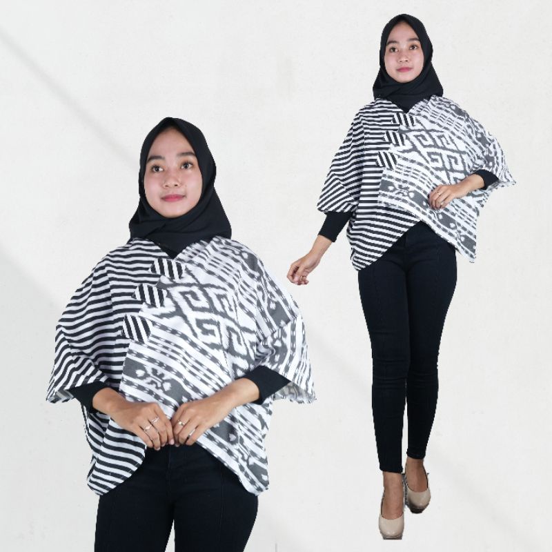 Blus Batik Wanita Croptop Motif Tenun Etnik