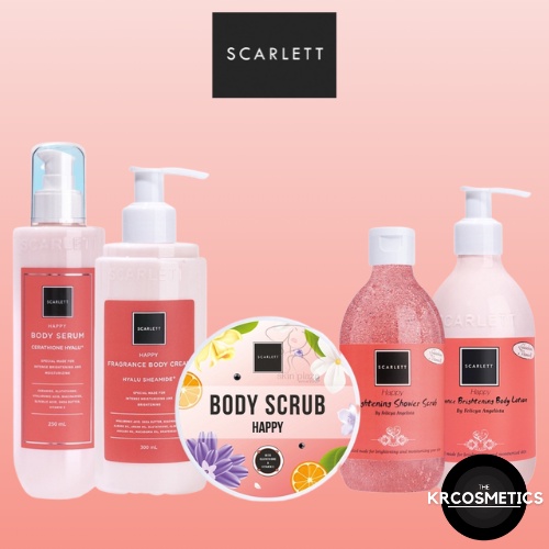 SCARLETT Happy Series - Brightening Body Lotion | Shower | Cream 300 ml | Scrub | Serum 250 ml