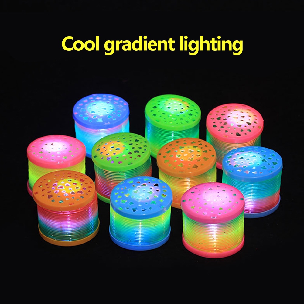 (Tk) 1pc Mainan Per Slinky Warna Pelangi Glow In The Dark Untuk Anak