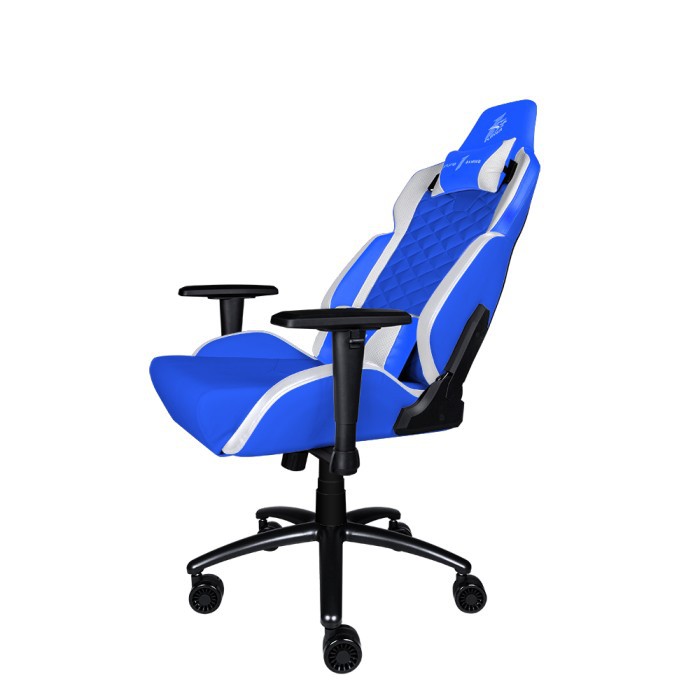 1STPLAYER GAMING CHAIR DK2 - BLUE WHITE - All Steel Skeleton - High Density Integrated Molded Foam