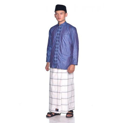 sarung wadimor asli polos hitam - putih - motif original sarung tenun indonesia