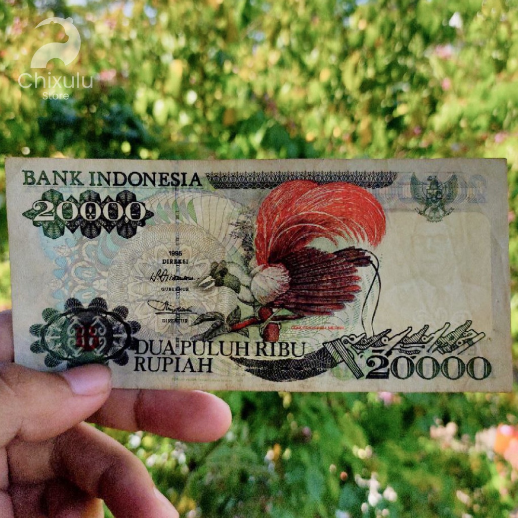 Uang Kertas Kuno Rp 20000 Cendrawasih Merah Tahun 1995 | Uang Lama Indonesia