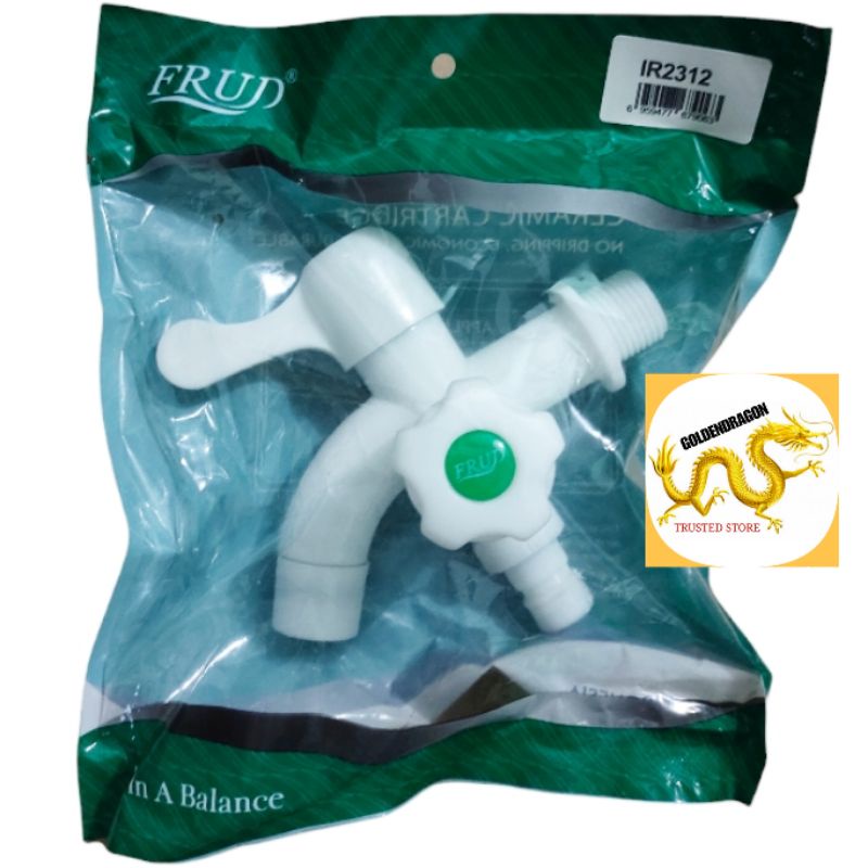 Kran cabang Frud kran double plastik PVC tebal
