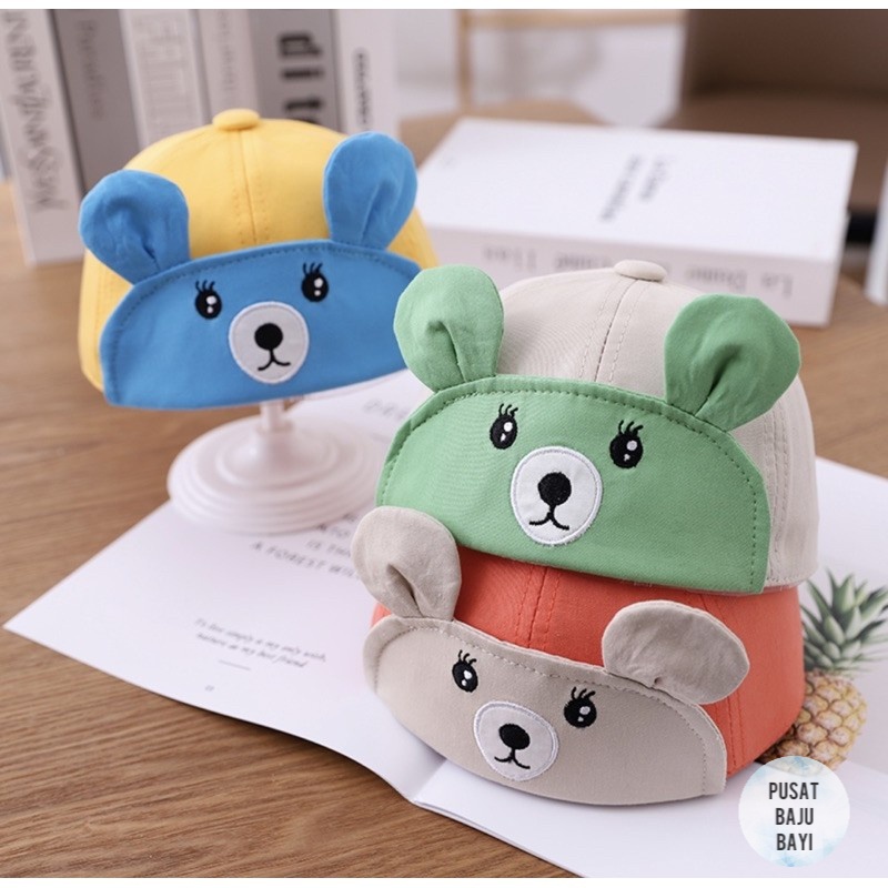 Topi Bayi Baseball Anak 1 sd 3 Tahun Hat Baby BEAR Dua Warna Kualitas Impor