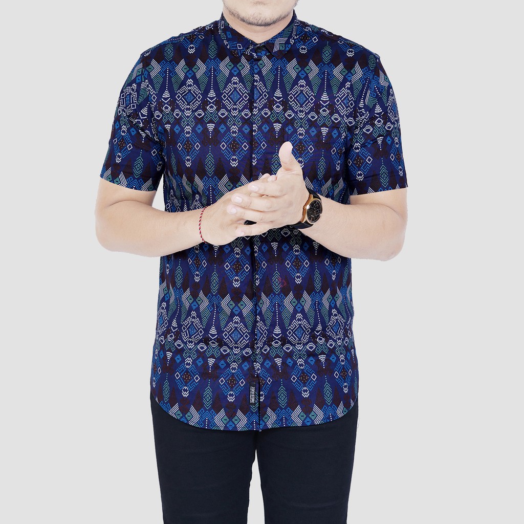 Babedo Kemeja Batik Pria Slim Fit Motif Torpedo Premium Lengan Pendek