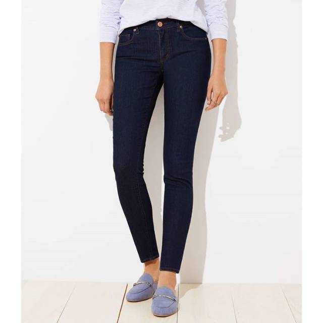 Loft Curvy Skinny Jeans in Dark Rinse Wash 78