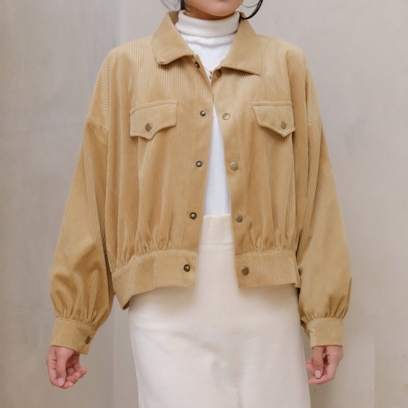 Corduroy Jacket by edmee-Khaki