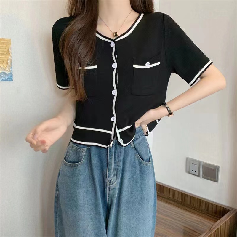 Melody Soft Knit Top - Atasan Wanita Import - Blouse Korea TM (A506)