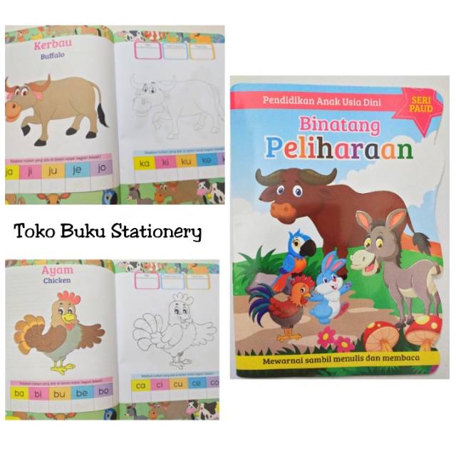 Buku Anak Mewarnai Seri Binatang / Kertas HVS Tebal