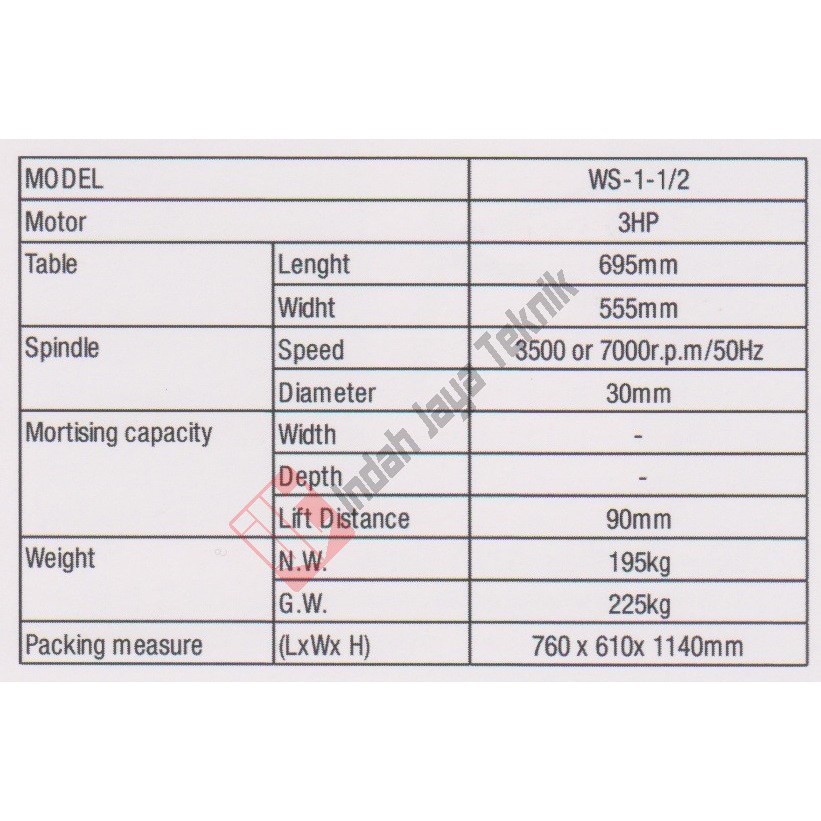 Wood Shaper 1 1/4&quot; 30mm Oscar WS-1-1/2