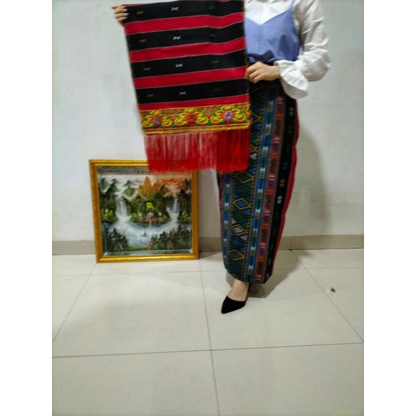 rok lilit siap pakai selendang bordir